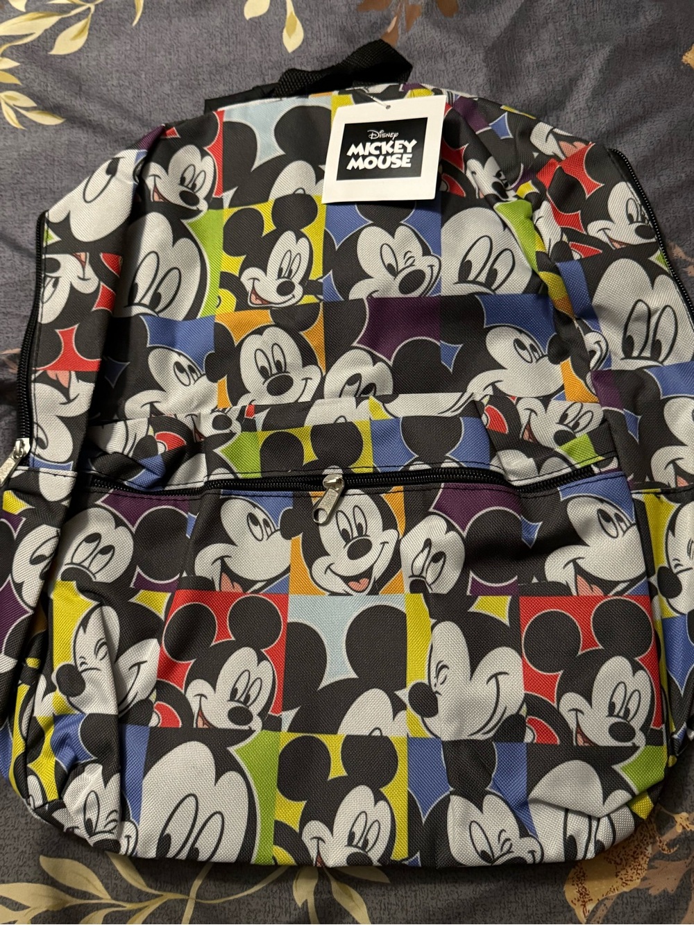 Disney Mickey Mouse Black Multicolor Graphic Backpack